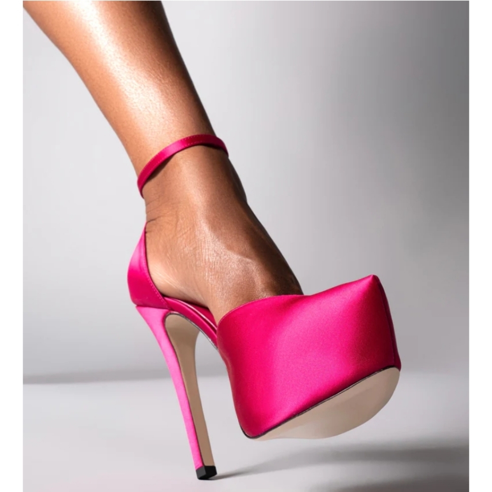 AAJ By Aminah NAYIMA FUCHSIA SATIN Heels